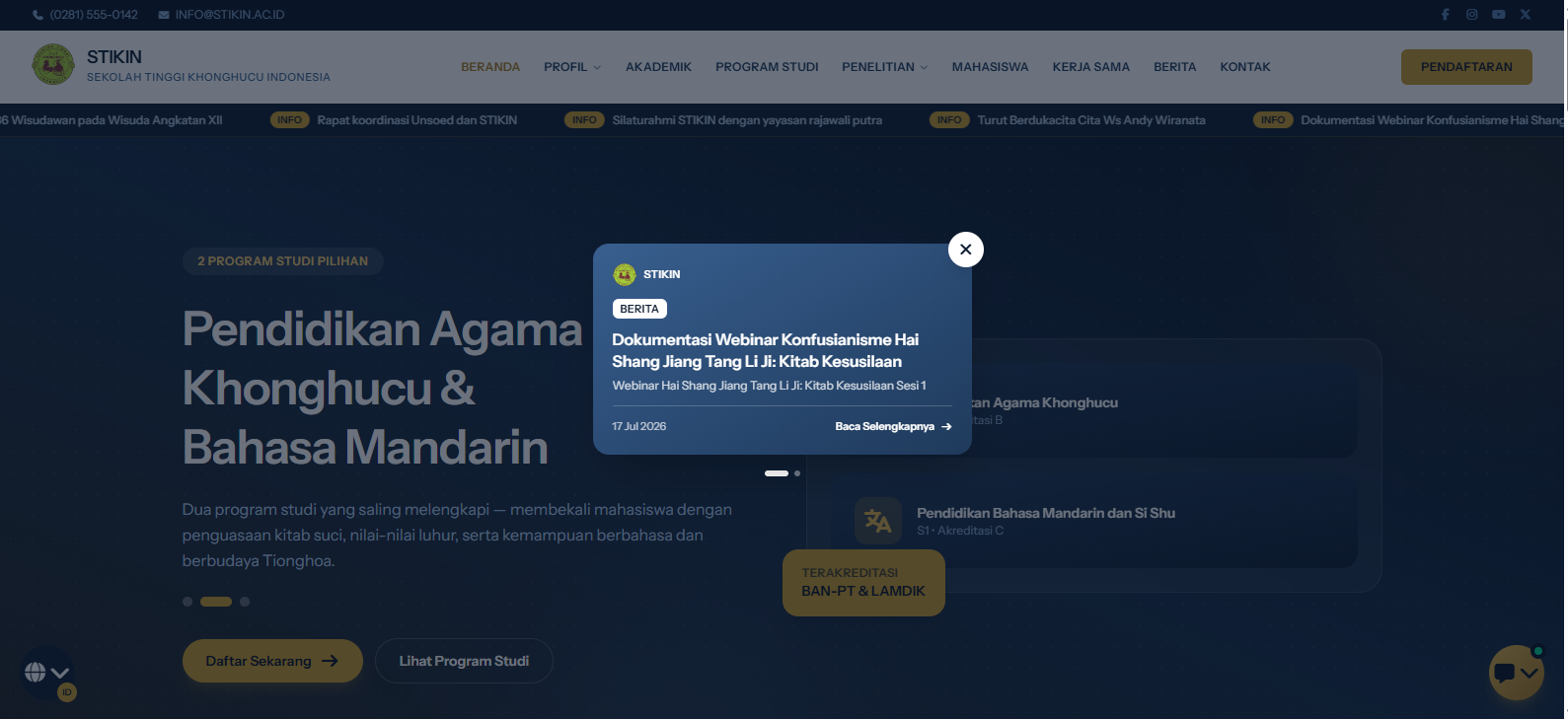 Website Utama Sekolah Tinggi Khonghucu Indonesia